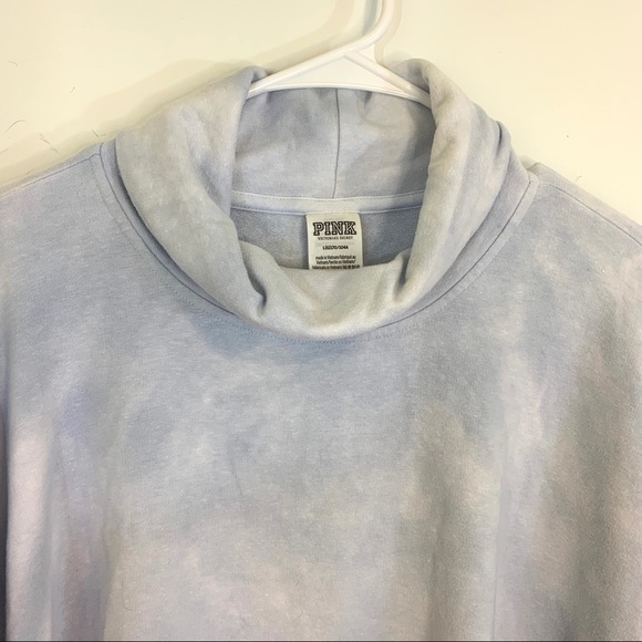 Victoria’s Secret PINK Blue Tie Dye Ombré Turtleneck Tunic Oversize Large - Picture 10 of 12